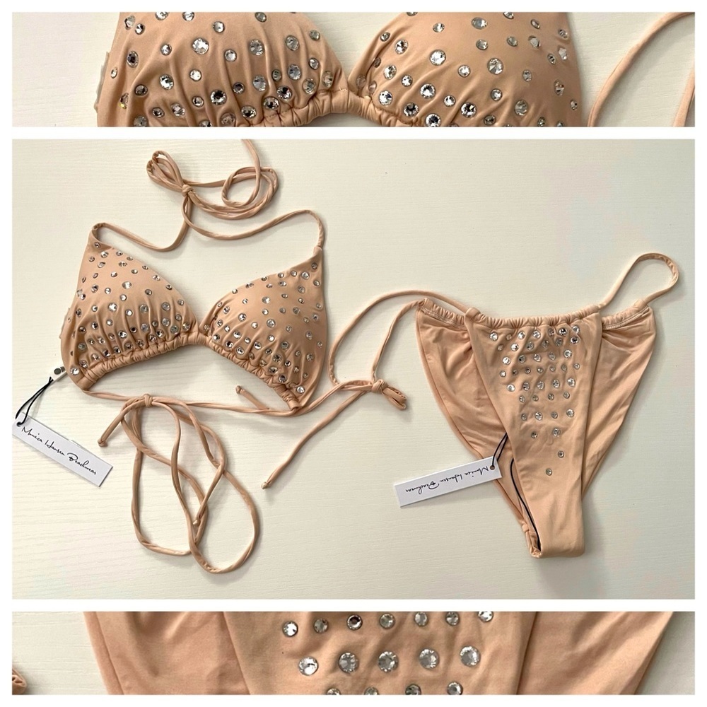 SET Monica Hansen Starlight One Side String Tie Bikini Bottom + bikini top S - Picture 5 of 12